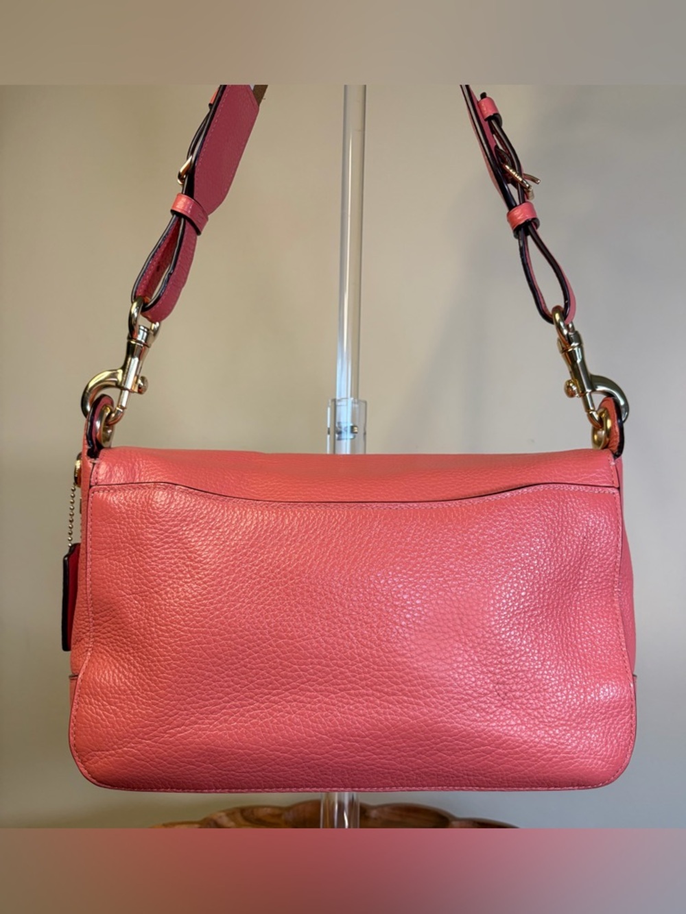 Coach Jess Messenger Pink Pebble Leather Crossbody 72703 - Picture 10 of 17